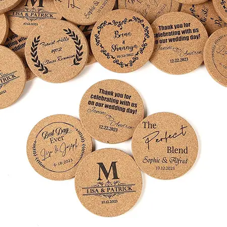 Cork Coasters Custom Printing and Size Options