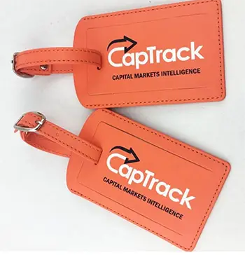 custom leather luggage tags for promos